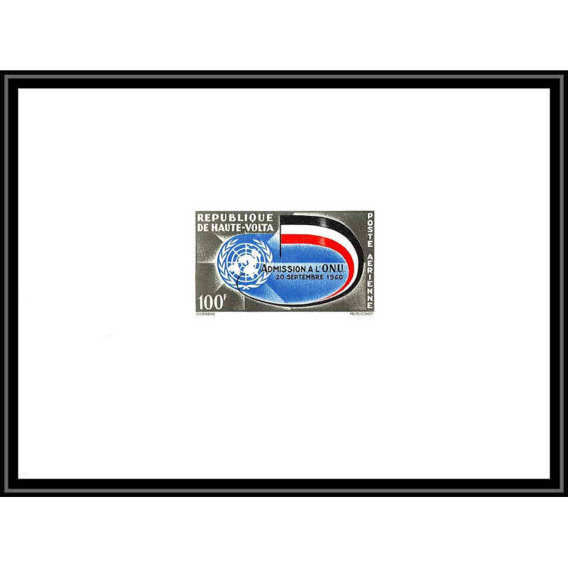 0759 Epreuve de luxe deluxe proof Haute volta Poste aerienne PA N°6 onu uno united nations nations unies