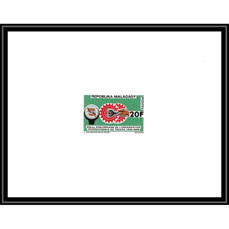 0772 Epreuve de luxe deluxe proof Madagascar (malagasy) N°461 Organisation internationale du travail OIT ILO