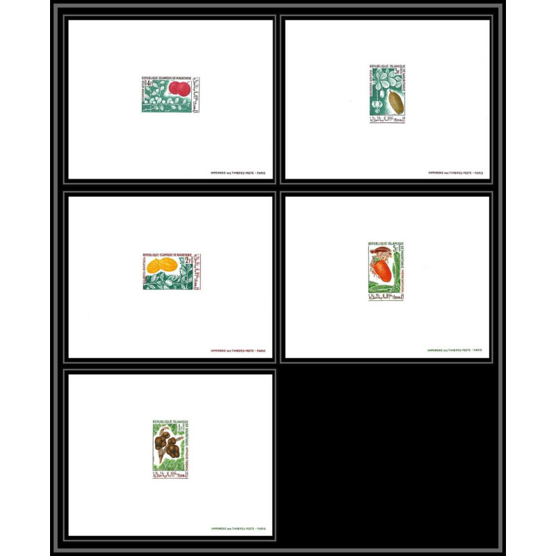 0785 Epreuve de luxe deluxe proof Mauritanie (Mauritania) N°241/245 Fruits fruts