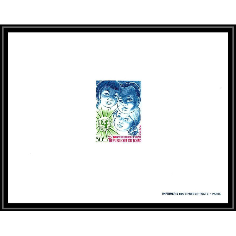 0826 épreuve de luxe / deluxe proof tchad N° 242 UNICEF enfant child