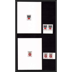 0876- épreuve de luxe / deluxe proof Gabon (gabonaise) N° 338/340 blasons armoiries + Non dentelé imperf ** MNH fdc