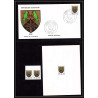 0876- épreuve de luxe / deluxe proof Gabon (gabonaise) N° 338/340 blasons armoiries + Non dentelé imperf ** MNH fdc