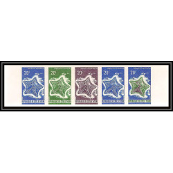 0934 - cote d'ivoire - N° 314 Etoile de mer starfish Essai (proof) Non dentelé imperf** MNH bande de 5