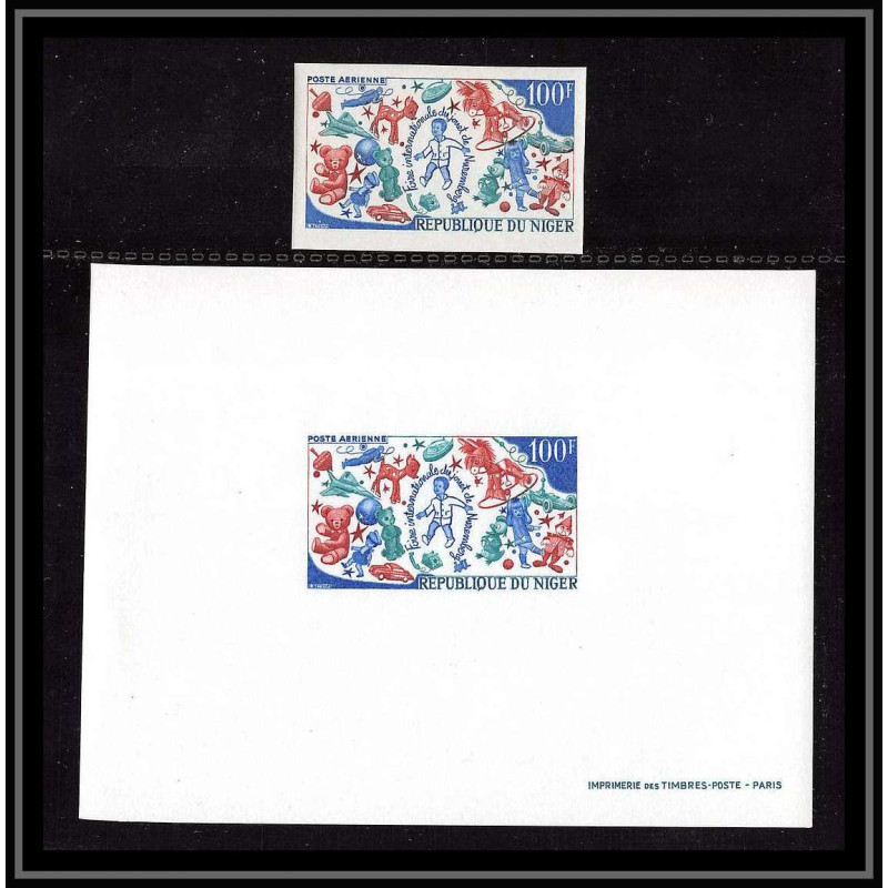 1091 épreuve de luxe / deluxe proof + Non dentelé imperf ** MNH Niger PA N° 113 jouet nuremberg