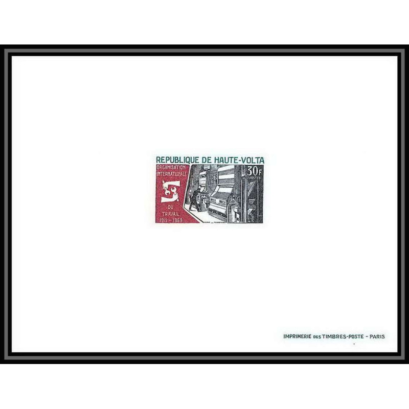 1296/ épreuve de luxe (deluxe proof) Haute-Volta y&t N°196 Organisation Internationale du Travail OIT - ILO