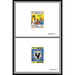 1388 épreuve de luxe / deluxe proof Cameroun N° 761 /762 Campagne pour la survie de l'enfant UNICEF CHILD