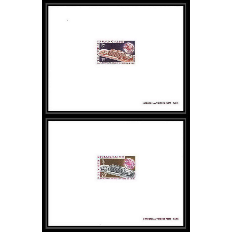 1419 épreuve de luxe / deluxe proof polynésie N° 80 / 81 nouveau siège de l' upu