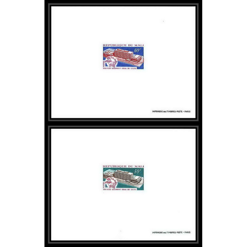 1428 épreuve de luxe / deluxe proof Mali N° 135/136 nouveau siège de l' upu