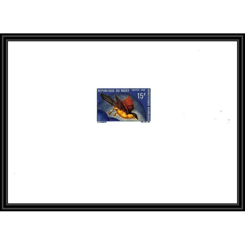 1451 épreuve de luxe / deluxe proof Niger N° 210 Coucal du Sénégal Cuculidae oiseaux (bird birds oiseau) TTB