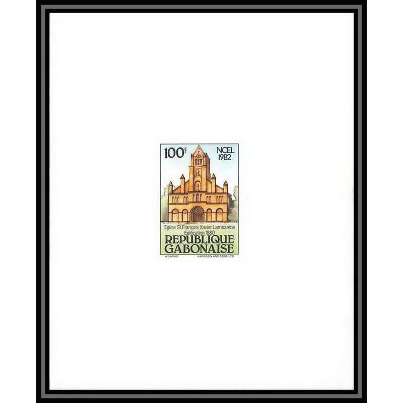 1605 épreuve de luxe / deluxe proof Gabon (gabonaise) N° 514 noel (christmas) EGLISE (church) LAMBARENE 