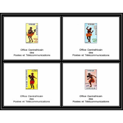 2168/ Centrafricaine N°139/142 Danses traditionnelles dance épreuve de luxe (deluxe proof)