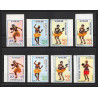 2169b/ Centrafricaine N°139/142 Danses dance épreuve deluxe proof Non dentelé imperf perfect set bord de feuille