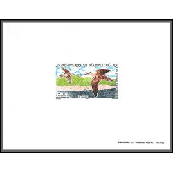 2195/ Saint-Pierre et Miquelon PA N°75 le courlis Slender oiseaux migrateur birds proof bloc gommé ** mnh 1996
