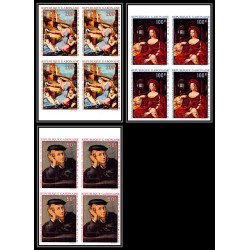 2453 gabon gabonaise PA N°104/106 Tableau Painting RAPHAEL 1970 Non dentelé imperf BLOC 4