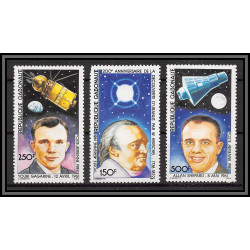 2456b gabon gabonaise PA N°244/246 URANUS 1981 espace (space) gagarin gagarine shepard herschel