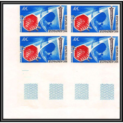 2458 gabon gabonaise PA N°45/46 conquète espace space 1966 fusée diamant satellite A1 BLOC 4 Non dentelé imperf ** MNH