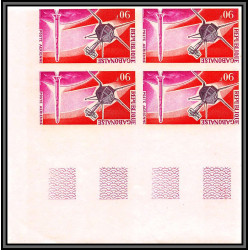 2458 gabon gabonaise PA N°45/46 conquète espace space 1966 fusée diamant satellite A1 BLOC 4 Non dentelé imperf ** MNH