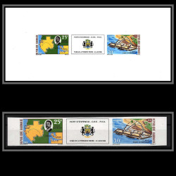 2464 gabon gabonaise PA N°77/78 78 A port d'owendo 1968 épreuve de luxe collective deluxe proof Non dentelé imperf