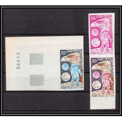 2482 gabon gabonaise PA N°149 premier homme sur la lune espace space Non dentelé ** MNH essais proof aigle eagle