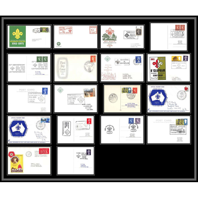 Scouts scout (scouting - jamboree) - Collection de 18 lettres (covers) fdc all differents