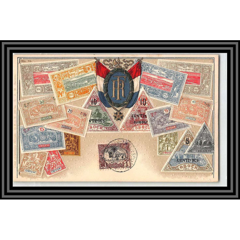 49168 N°53 mosquée tadjourah 1909 cote fransaise des somalis timbres Carte maximum embossée gaufrée (card)