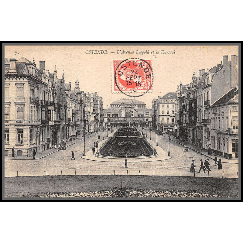 56677 N°74 léopold II 2 ostende avenue léopold 1919 belgique Carte maximum (card)
