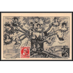 56678 N°74 léopold II 2 liège 1911 arbre généalogique de la dynastie belge belgique Carte maximum (card)