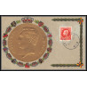 56680 N°212 albert 1er roi des belges belgique 1921 Carte maximum card coin pièce gaufrée embosséeédition artist atelier
