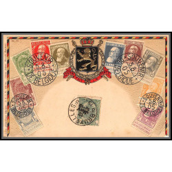 56683 N°56 armoiries 1905 gaufrée embossée belgique Carte maximum (card) 