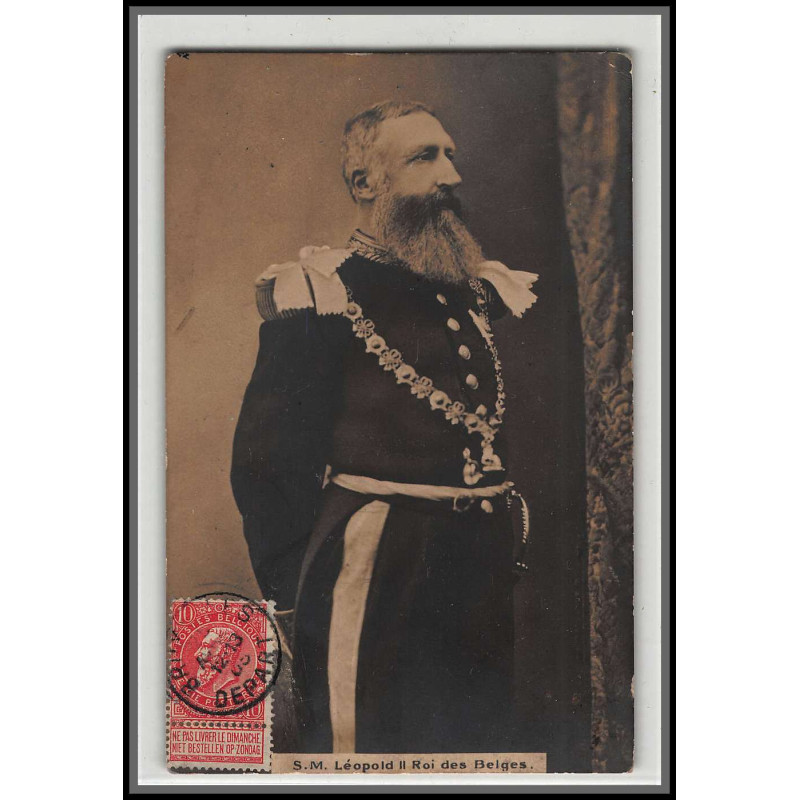 56684 N°58 léopold II 2 roi des belges 1905 belgique Carte maximum (card) édition dobrecourt RRR