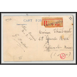 56686 N°129/131 albert 1er roi des belges 1915 belgique pour enghien RRR Carte maximum (card) recommandé havre spécial