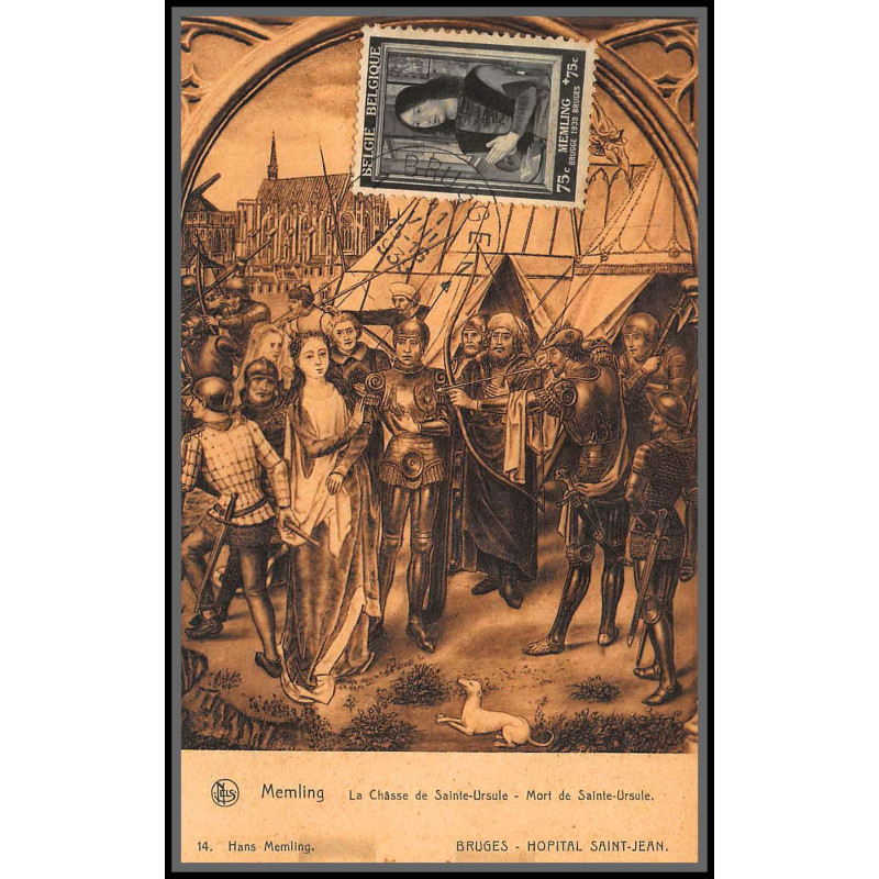 56705 N°512 memling gruge 11/8/1939 la chasse Tableau (Painting) belgique Carte maximum (card) fdc édition thill