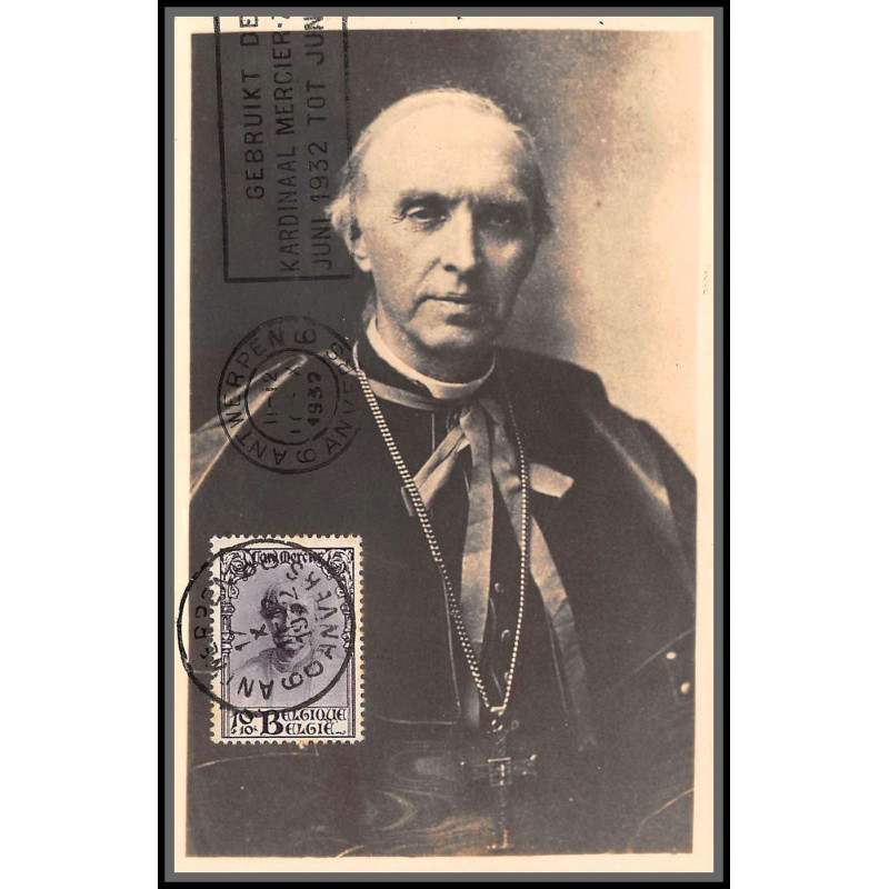 56714 N°342 cardinal mercier 17/10/1932 belgique Carte maximum (card) 