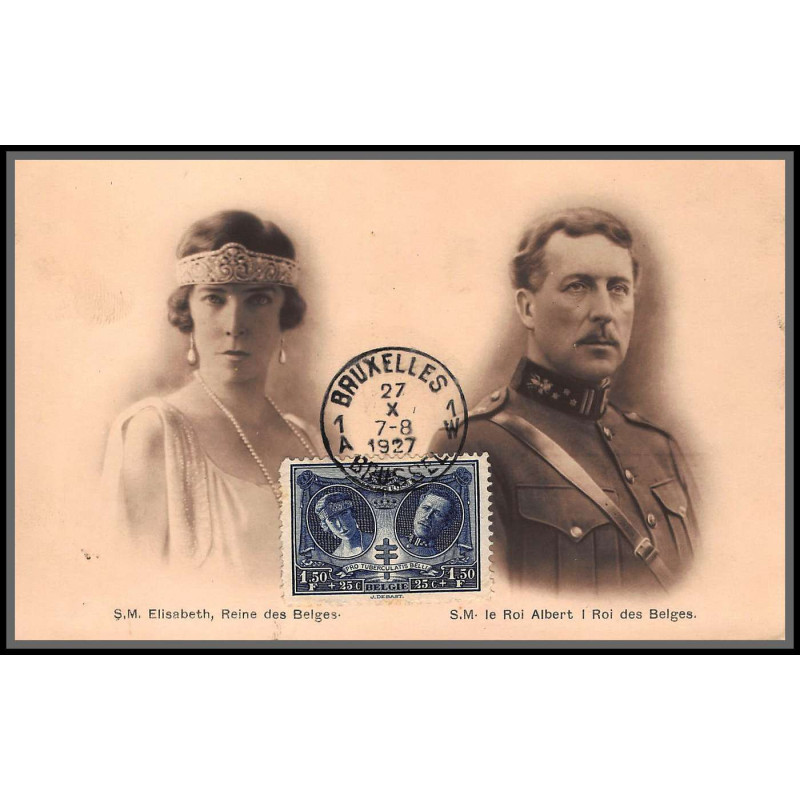 56715 N°243 albert roi et elisabeth reine 27/10/1927 belgique Carte maximum (card) cailliau édition