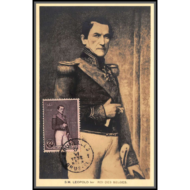56717 N°302 centenaire de l'indépendance leopold 1er leempoels 17/6/1932 belgique Carte maximum cailliau lemaire