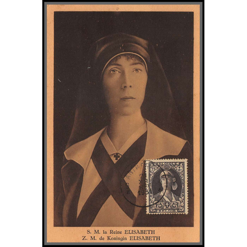 56724 N°329 antituberculeux reine elisabeth 21/11/1931 belgique Carte maximum (card) 