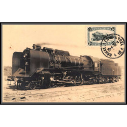 56726 colis postaux N°175 locomotive goliath train 17/4/1938 belgique signé signed Carte photo maximum (card) 