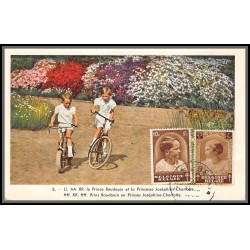 56736 N°438/459 prince baudouin josephine charlotte 1937 belgique Carte maximum entier postal fdc édition malvaux