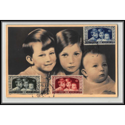 56737 N°404/406 enfants royaux baudouin josephine albert 28/9/1936 belgique Carte maximum (card) édition stevens
