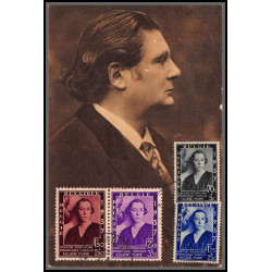 56738 N°456/457 concours musique music ysaye elisabeth recommandé 19/10/1937 belgique Carte maximum édition schott