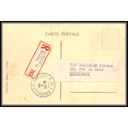 56738 N°456/457 concours musique music ysaye elisabeth recommandé 19/10/1937 belgique Carte maximum édition schott