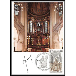 56746 N°1913 grande synagogue de bruxelles belgique 1975 signé signed Carte maximum (card) + fdc