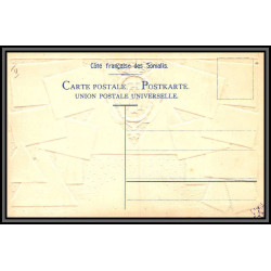 56816 N°6 vue de djibouti 1911 cote francaise des somalis Carte maximum (card) timbres gaufrée embossée