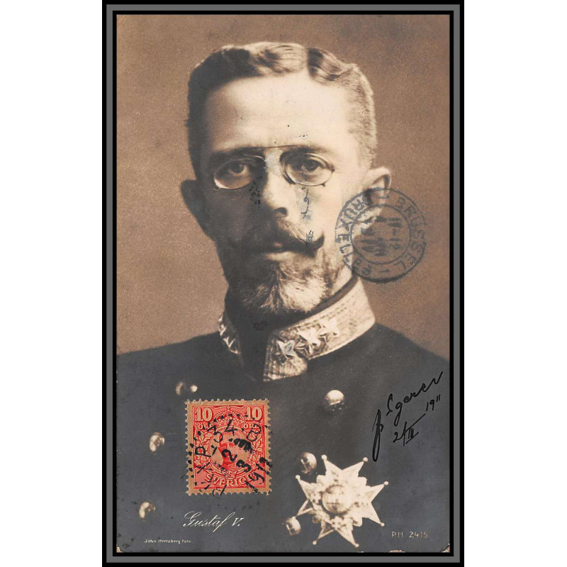 56853 N°59 gustave V 5 gustaf suède sverige sweden Carte maximum (card) 1911 RRR