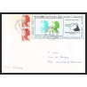 71554 porte timbre 1988 gorfou macaroni oiseaux birds collectionnez les plis des terres australes taaf lettre cover