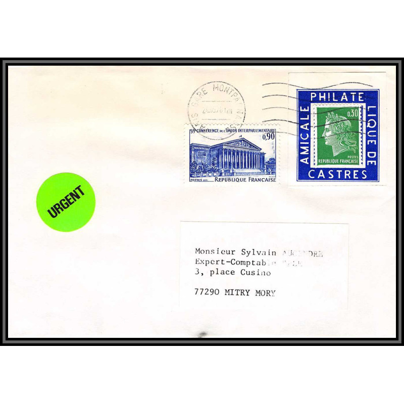 72138 porte timbre paris montparnasse 1978 amicale philatelique de castres Tarn cheffer 1611 lettre cover France
