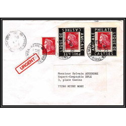 72163 porte timbre Montreuil-aux-Lions aisne 1978 amicale philatelique de castres Tarn cheffer lettre cover France