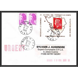 72478 porte timbre le meux oise 1986 fontenay le comte cheffer lettre cover France