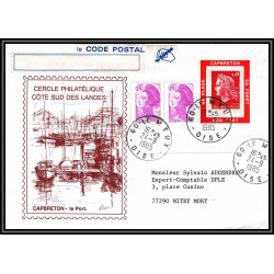 72530 porte timbre le meux oise capbreton Landes 1985 cheffer lettre cover France