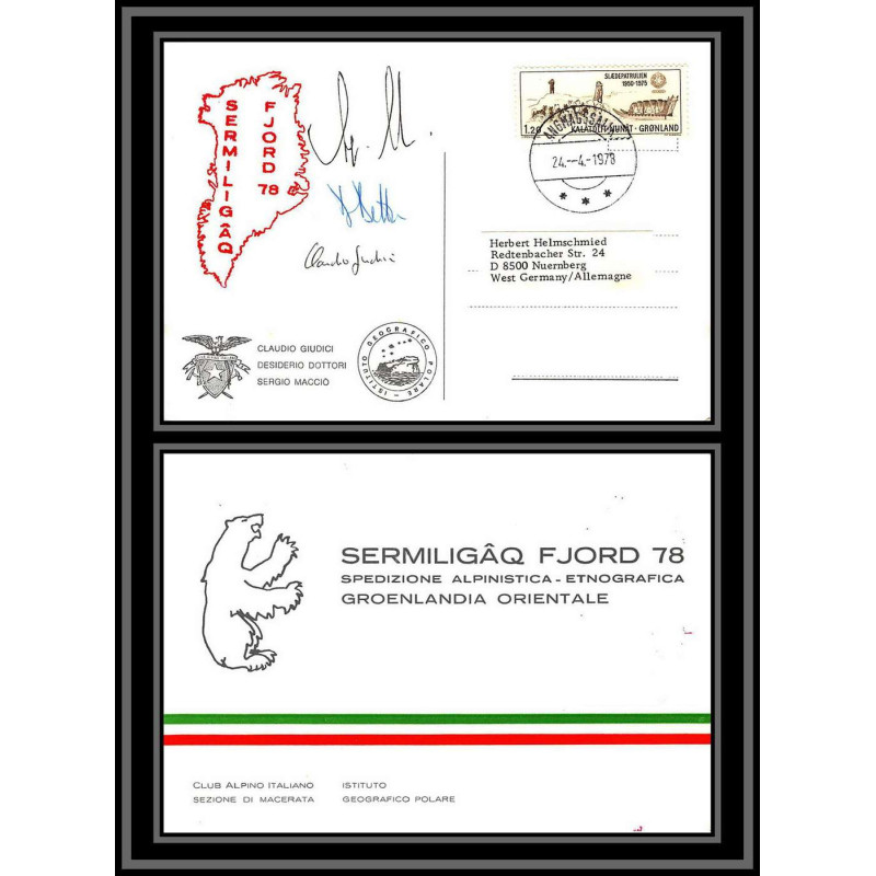 97010 signé signed sermiligaq fjord 1978 gronland groenland arctique arctic north pole
